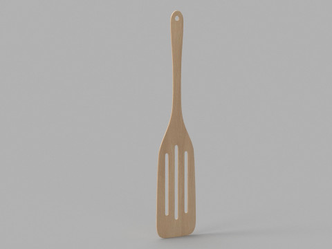 Wooden Kitchen Slotted Spatula 3Dモデル