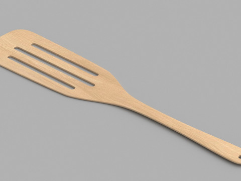 Wooden Kitchen Slotted Spatula 3Dモデル