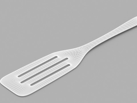 Wooden Kitchen Slotted Spatula 3Dモデル