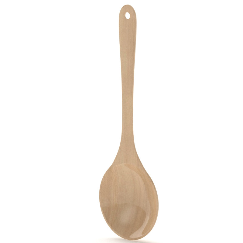 Wooden Kitchen Spoon Modèle 3D .c4d .max .obj .3ds .fbx .stl .blend 