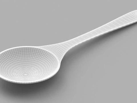 Wooden Kitchen Spoon 3D Model