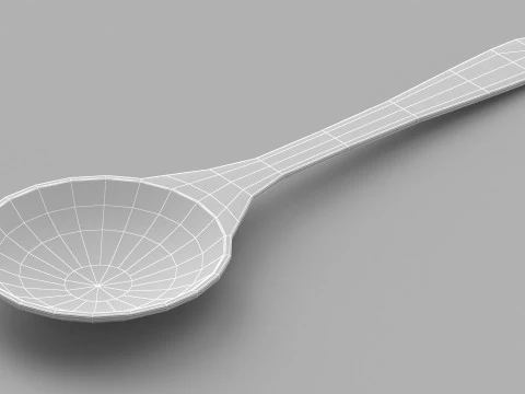 Wooden Kitchen Spoon 3D Model