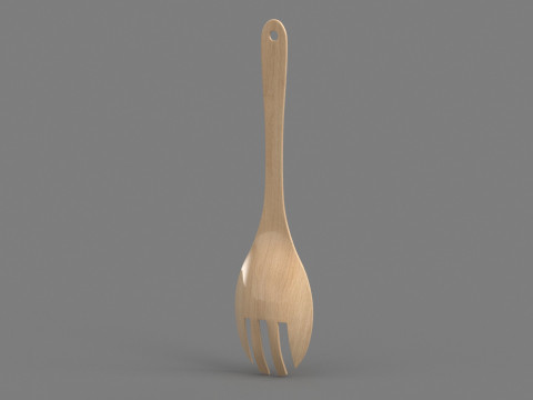 Wooden Kitchenware Collection 3D Model