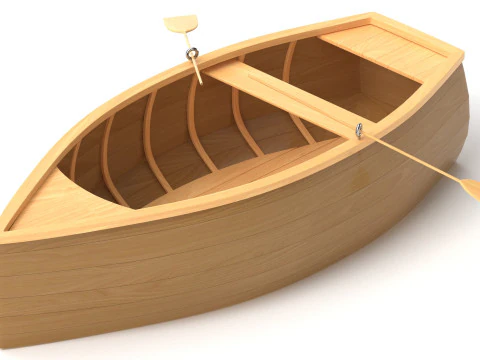 Wooden Rowboat 01 3D Model