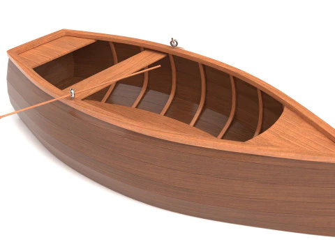 Wooden Rowboat 01 3D Model