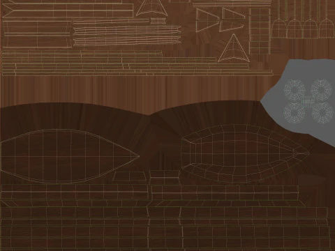 Wooden Rowboat 01 3D Model
