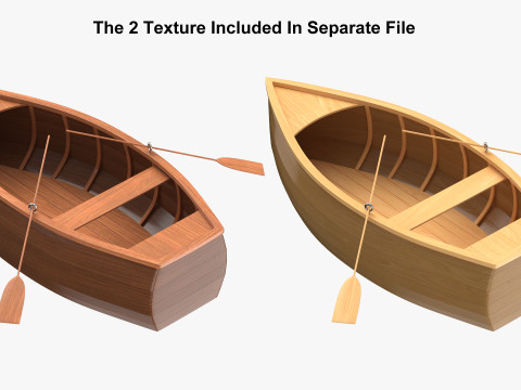 Wooden Rowboat 02 3D 모델