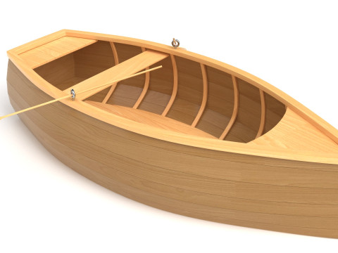 Wooden Rowboat 02 3D 모델