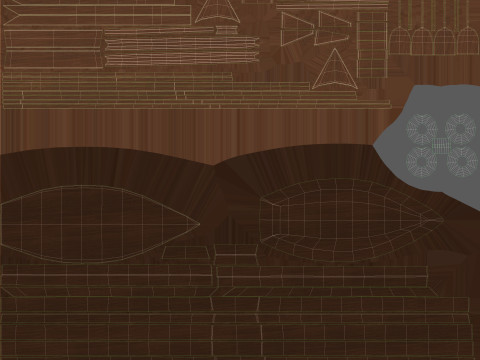 Wooden Rowboat 02 3D 모델