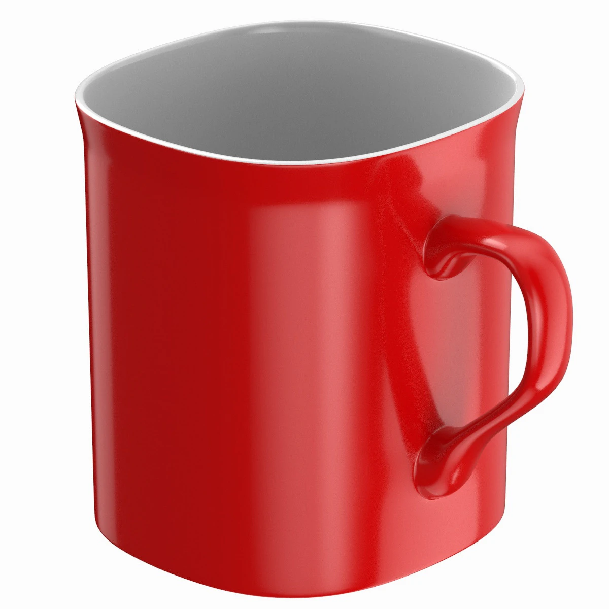 Coffee Mug Red 3D Model .c4d .max .obj .3ds .fbx .stl .blend