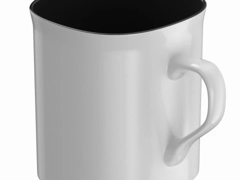 Cangkir Kopi Putih Model 3D