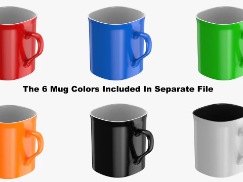 Caneca de caf&eacute; branca Modelo 3D