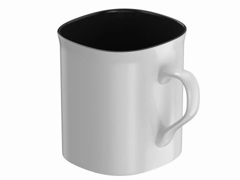 Caneca de caf&eacute; branca Modelo 3D