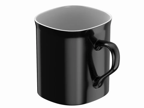 Caneca de caf&eacute; branca Modelo 3D