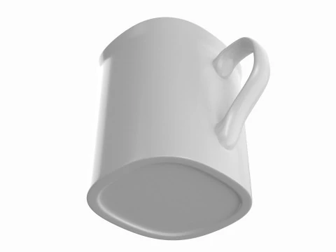 Caneca de caf&eacute; branca Modelo 3D