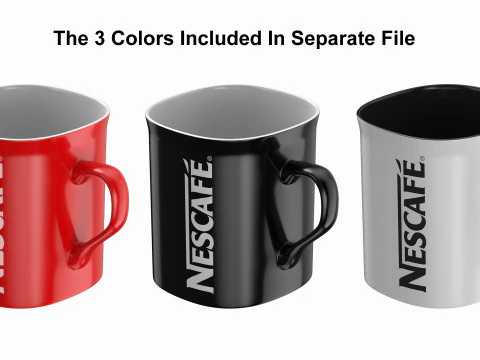 Nescafe Coffee Cup Black 3D Model