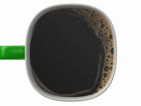Coffee Mug Green With Coffee 3D Model