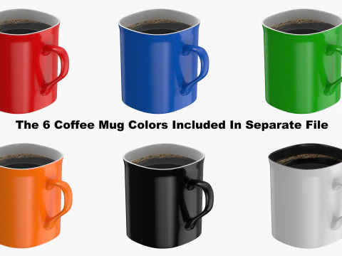 Coffee Mug Orange With Coffee 3D Model