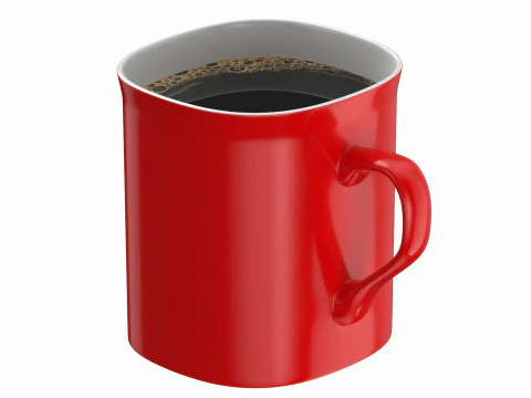 Coffee Mug Orange With Coffee 3D Model