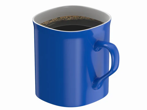 Coffee Mug Orange With Coffee 3D Model