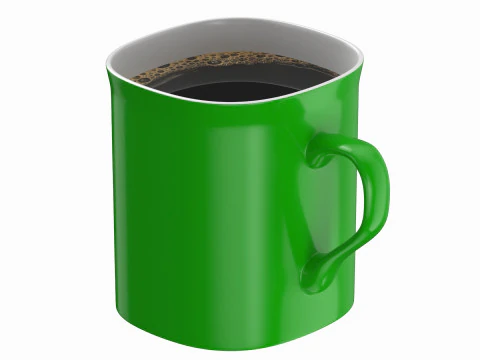 Coffee Mug Orange With Coffee 3D Model