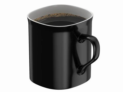 Coffee Mug Orange With Coffee 3D Model