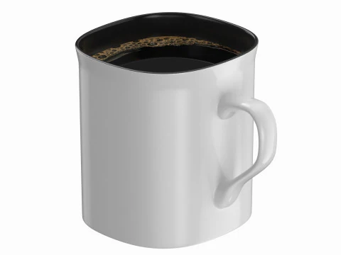 Coffee Mug Orange With Coffee 3D Model