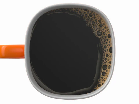 Coffee Mug Orange With Coffee 3D Model