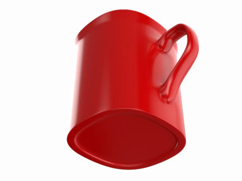 Coffee Mug Orange With Coffee 3D Model
