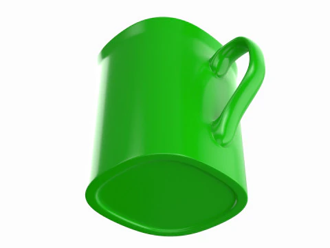 Coffee Mug Orange With Coffee 3D Model