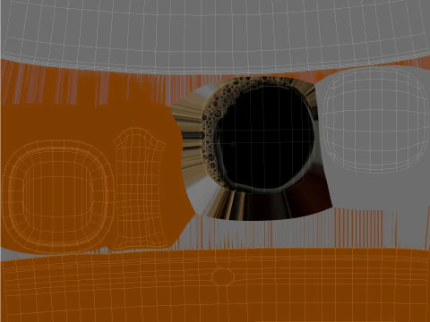 Coffee Mug Orange With Coffee 3D Model
