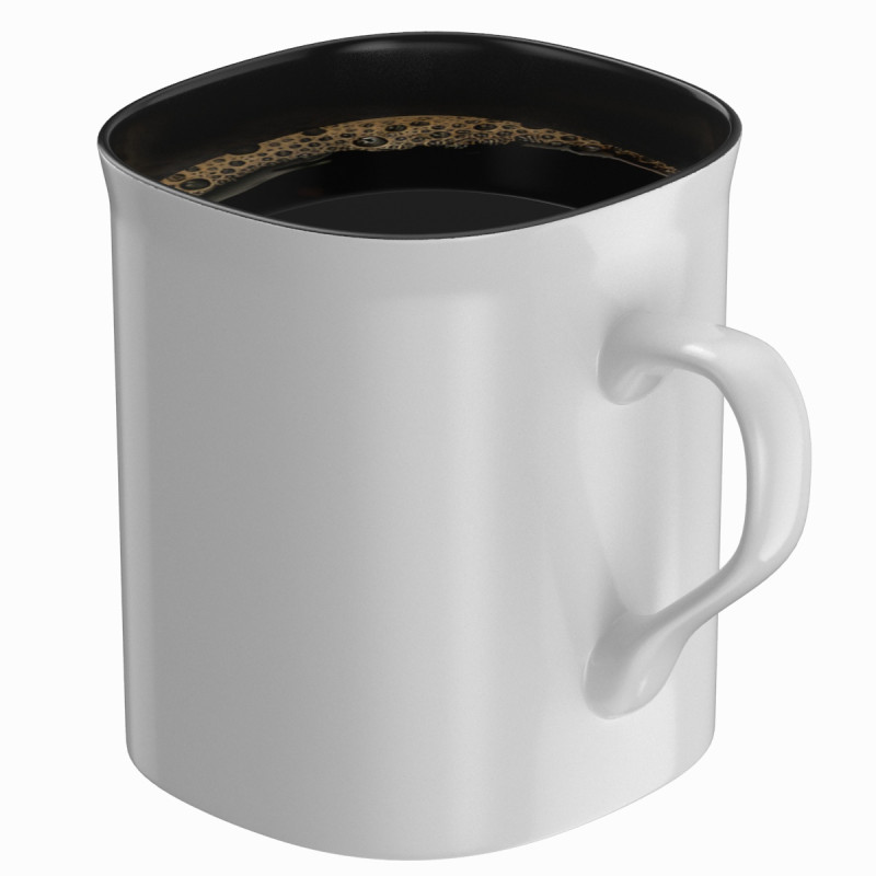 Coffee Mug White With Coffee 3D 模型 .c4d .max .obj .3ds .fbx .stl .blend