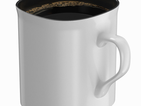 Coffee Mug White With Coffee 3D Model