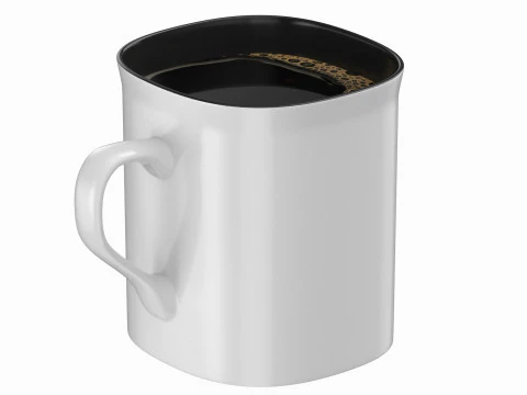Coffee Mug White With Coffee 3D Model