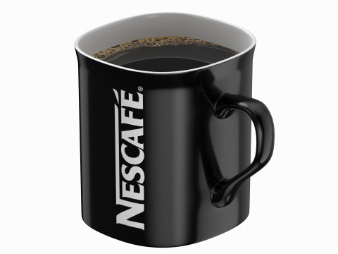 Nescafe Coffee Cup Red With Coffee 3D Model
