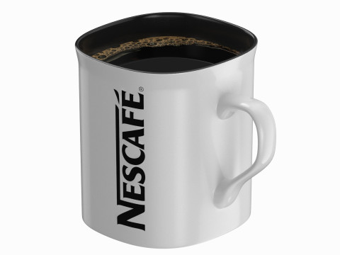 Nescafe Coffee Cup Red With Coffee 3D Model