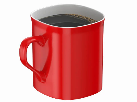 कॉफ़ी के साथ नेस्कैफ़े कॉफ़ी कप लाल 3D मॉडल