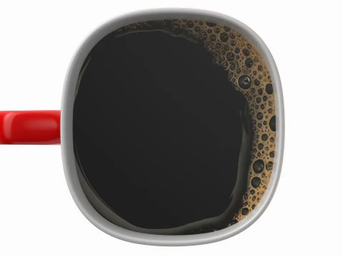 कॉफ़ी के साथ नेस्कैफ़े कॉफ़ी कप लाल 3D मॉडल