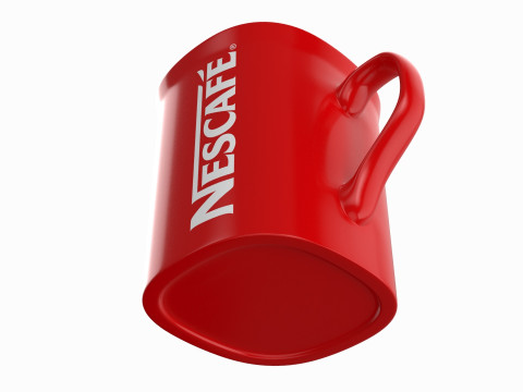 Nescafe Coffee Cup Red With Coffee 3D Model
