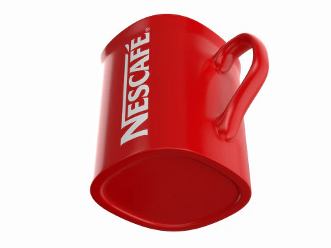 कॉफ़ी के साथ नेस्कैफ़े कॉफ़ी कप लाल 3D मॉडल