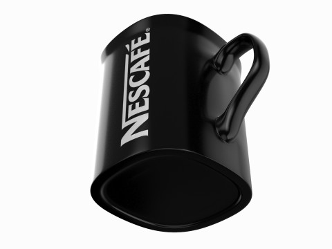 Nescafe Coffee Cup Red With Coffee 3D Model