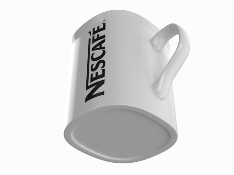Nescafe Coffee Cup Red With Coffee 3D Model