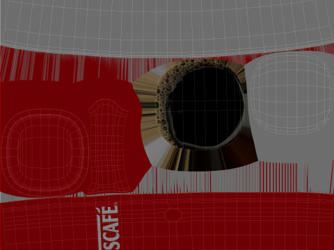 Nescafe Coffee Cup Red With Coffee 3D Model