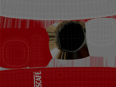 कॉफ़ी के साथ नेस्कैफ़े कॉफ़ी कप लाल 3D मॉडल