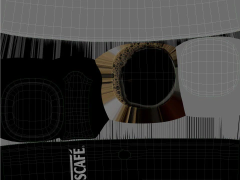 कॉफ़ी के साथ नेस्कैफ़े कॉफ़ी कप लाल 3D मॉडल