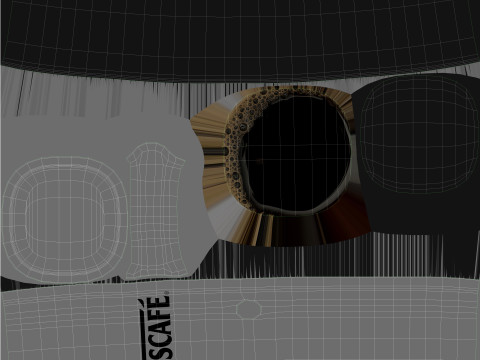 Nescafe Coffee Cup Red With Coffee 3D Model