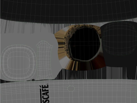 कॉफ़ी के साथ नेस्कैफ़े कॉफ़ी कप लाल 3D मॉडल