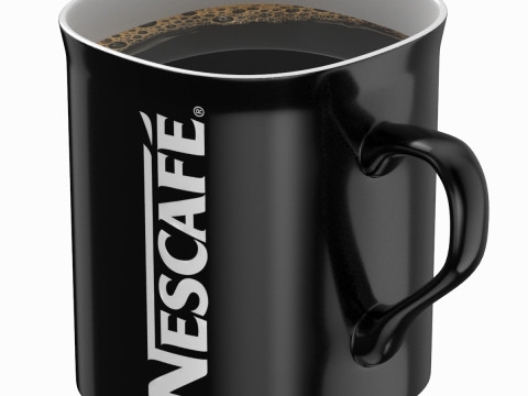 Nescafe Coffee Cup Black With Coffee 3D Model