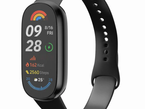 Xiaomi Banda Inteligente 9 Preta Modelo 3D