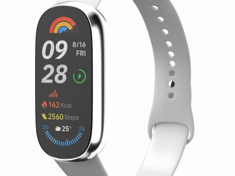 Banda Inteligente Xiaomi 9 Branca Modelo 3D